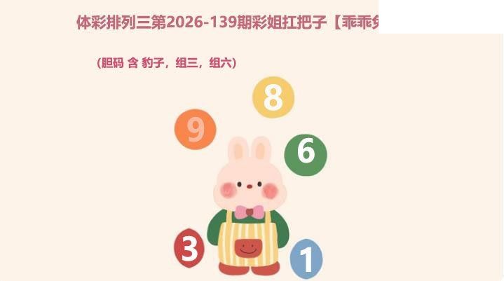 2026139期排列三 乖乖兔胆码图