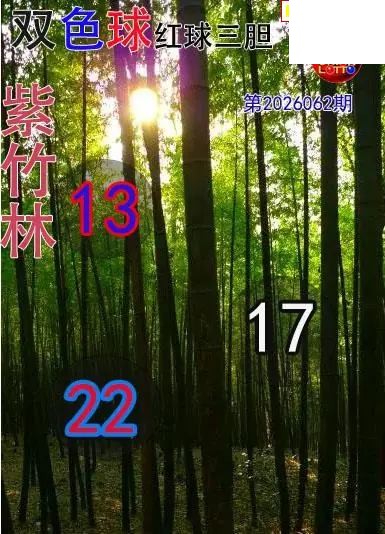 双色球2026年图迷062期 紫竹林红球三胆图