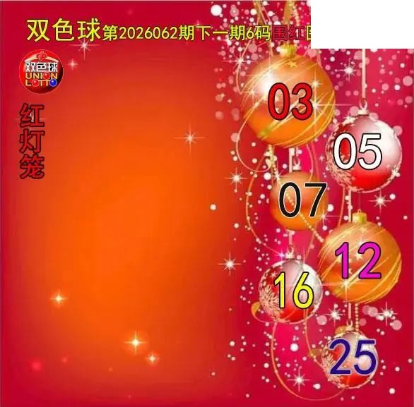 双色球2026年图迷062期 红灯笼六码围红图