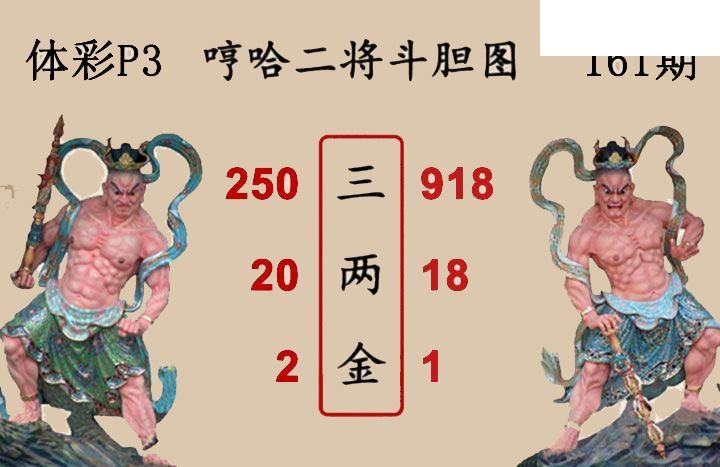 2026161期排列三 白鱼舟P3图谜二将斗胆图