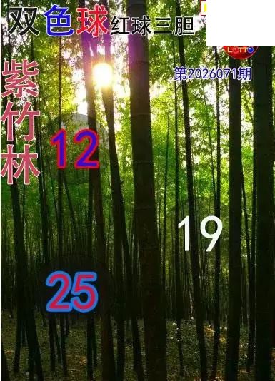 双色球2026年图迷071期 紫竹林红球三胆图