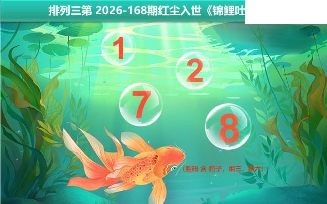 2026168期排列三 锦鲤吐胆图谜