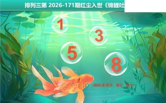 2026171期排列三 锦鲤吐胆图谜