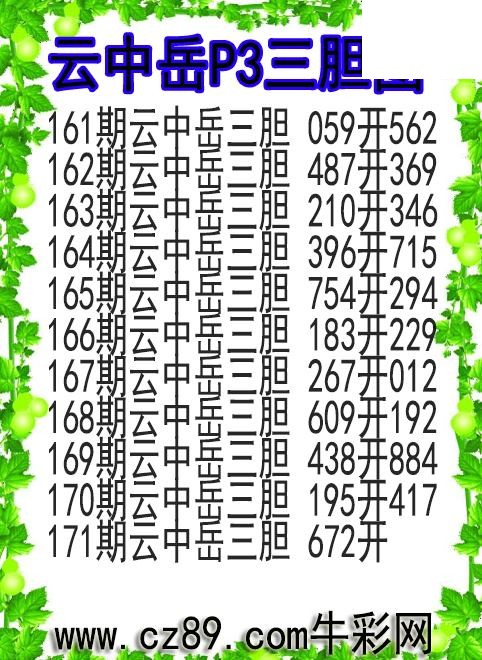 26年171期云中岳P3三胆图
