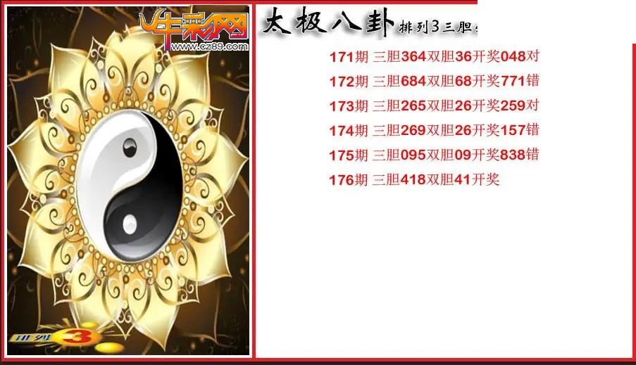 2026176期P3太极八卦三胆必出图